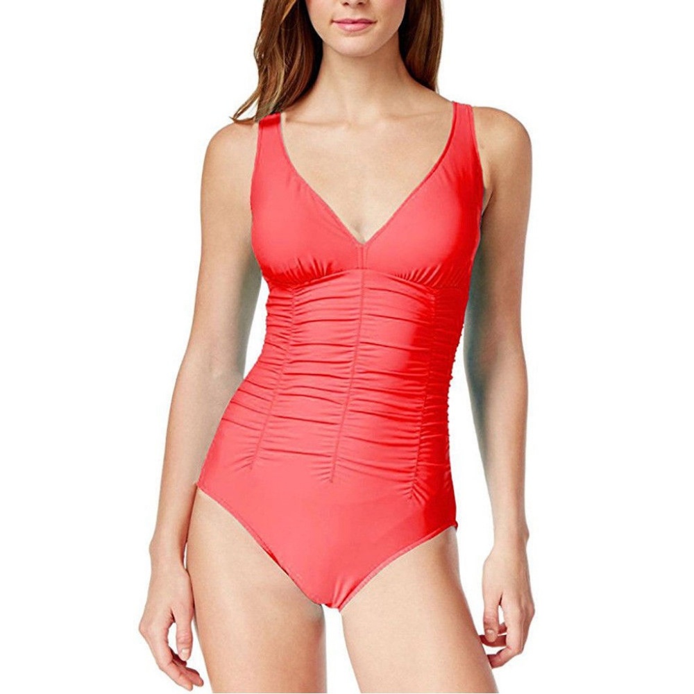 Swim Solutions Shirred Wide Strap Mio One-Piece